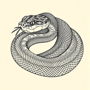 Hyper-Detailed Rattlesnake Tattoo