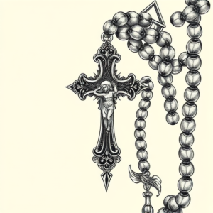 Hyper-Detailed Rosary Tattoo