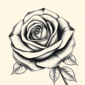 Hyper-Detailed Rose Tattoo