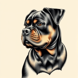 Hyper-Detailed Rottweiler Tattoo