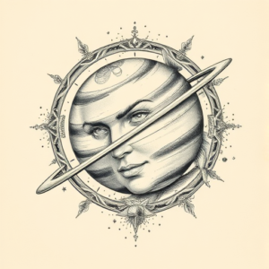 Hyper-Detailed Saturn Tattoo