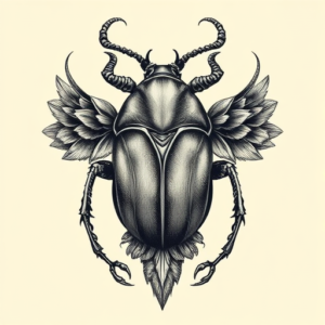 Hyper-Detailed Scarab Tattoo