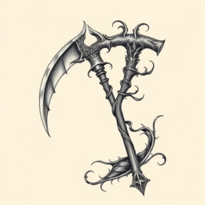 Hyper-Detailed Scythe Tattoo