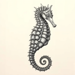 Hyper-Detailed Seahorse Tattoo