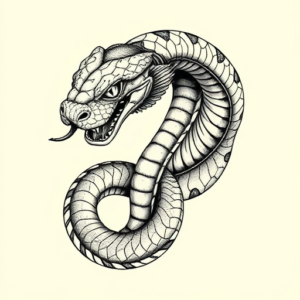 Hyper-Detailed Serpent Tattoo