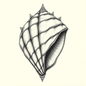 Hyper-Detailed Shell Tattoo