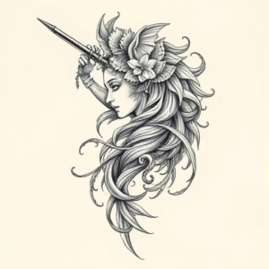 Hyper-Detailed Siren Tattoo