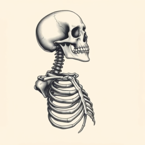 Hyper-Detailed Skeleton Tattoo