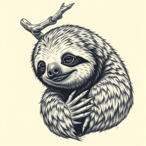 Hyper-Detailed Sloth Tattoo