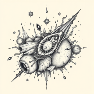 Hyper-Detailed Space Tattoo