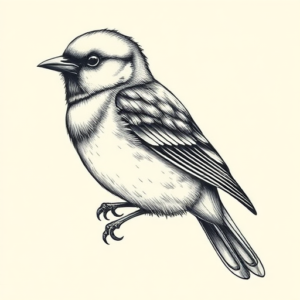 Hyper-Detailed Sparrow Tattoo