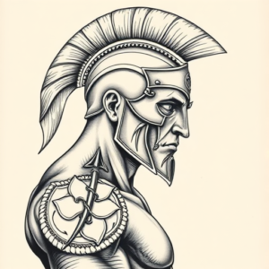 Hyper-Detailed Spartan Tattoo