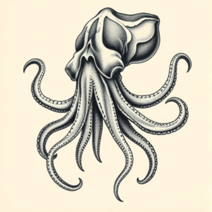 Hyper-Detailed Squid Tattoo