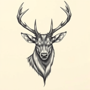 Hyper-Detailed Stag Tattoo