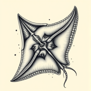 Hyper-Detailed Stingray Tattoo