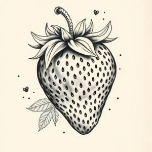 Hyper-Detailed Strawberry Tattoo
