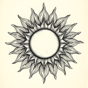 Hyper-Detailed Sun Tattoo