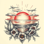 Hyper-Detailed Sunset Tattoo