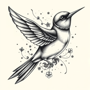 Hyper-Detailed Swallow Tattoo