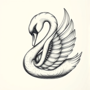 Hyper-Detailed Swan Tattoo