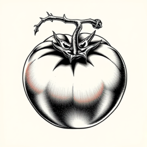 Hyper-Detailed Tomato Tattoo