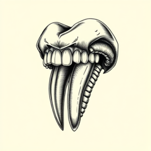 Hyper-Detailed Tooth Tattoo