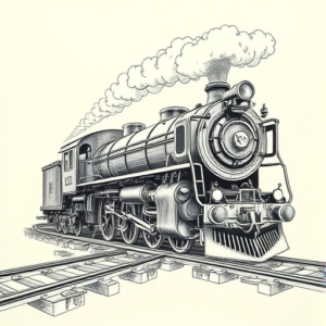 Hyper-Detailed Train Tattoo