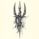 Hyper-Detailed Trident Tattoo