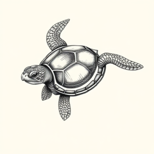 Hyper-Detailed Turtle Tattoo