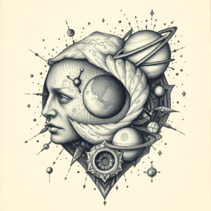 Hyper-Detailed Universe Tattoo