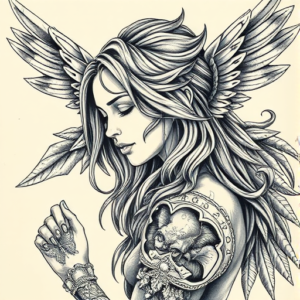 Hyper-Detailed Valkyrie Tattoo