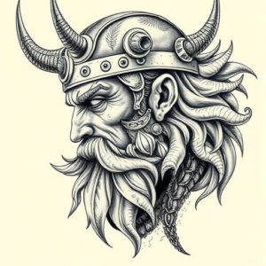 Hyper-Detailed Viking Tattoo