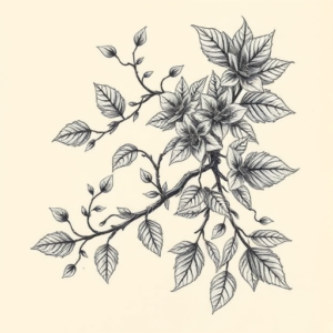 Hyper-Detailed Vine Tattoo