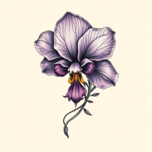 Hyper-Detailed Violet Tattoo