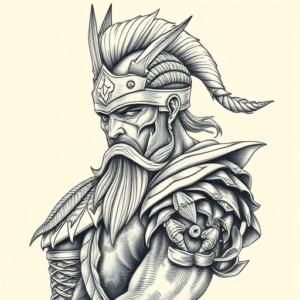 Hyper-Detailed Warrior Tattoo