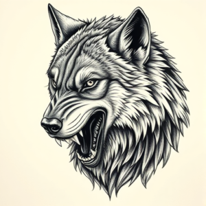 Hyper-Detailed Werewolf Tattoo