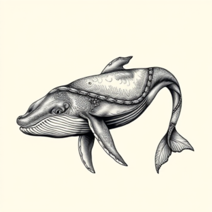 Hyper-Detailed Whale Tattoo
