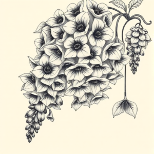 Hyper-Detailed Wisteria Tattoo