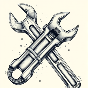 Hyper-Detailed Wrench Tattoo