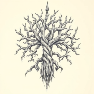 Hyper-Detailed Yggdrasil Tattoo