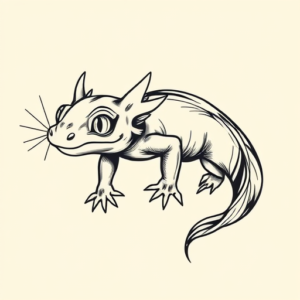 Illustrative Axolotl Tattoo