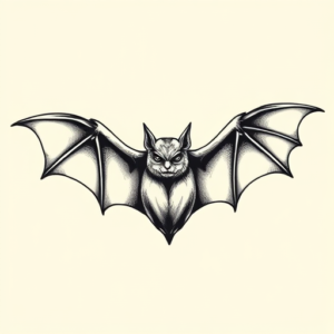 Illustrative Bat Tattoo