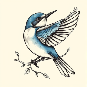 Illustrative Bluebird Tattoo