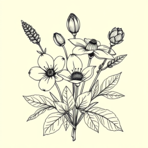 Illustrative Botanical Tattoo