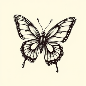 Illustrative Butterfly Tattoo