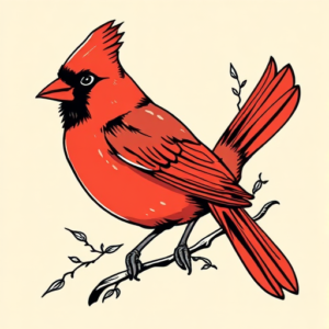 Illustrative Cardinal Tattoo