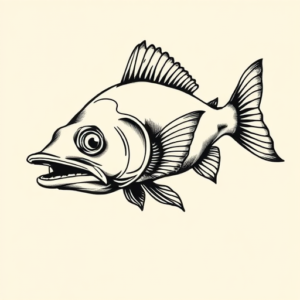 Illustrative Catfish Tattoo