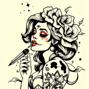 Illustrative Catrina Tattoo