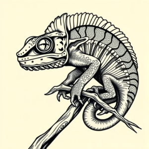 Illustrative Chameleon Tattoo