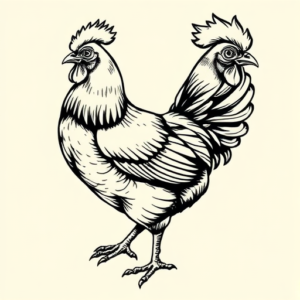 Illustrative Chicken Tattoo